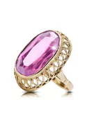 14 كارت من الذهب الأصفر أميثست خاتم فينتاج vrc129y